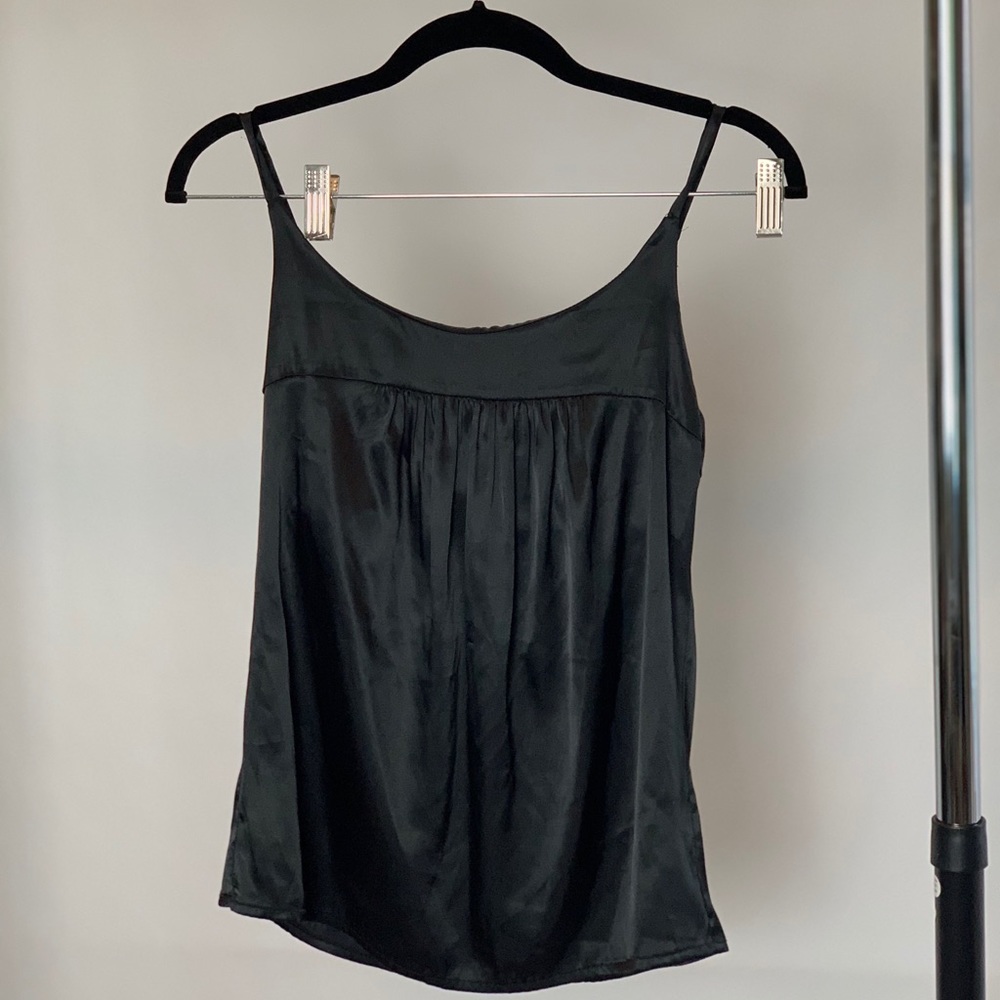 Vintage inspired 90s Silky black tank top XS